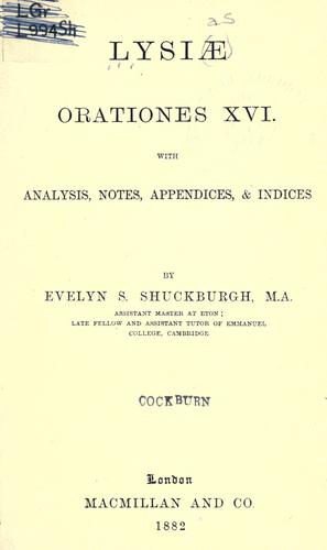 Cover for Orationes 16, with analysis, notes, appendices, & indices