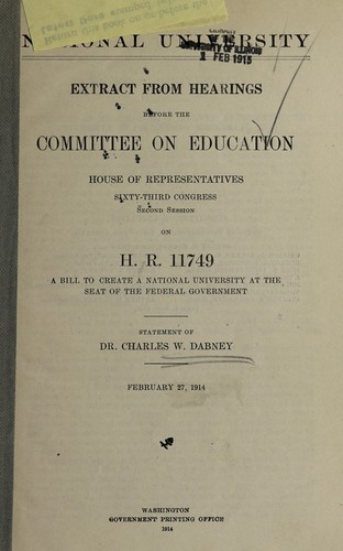 Cover for National universtity