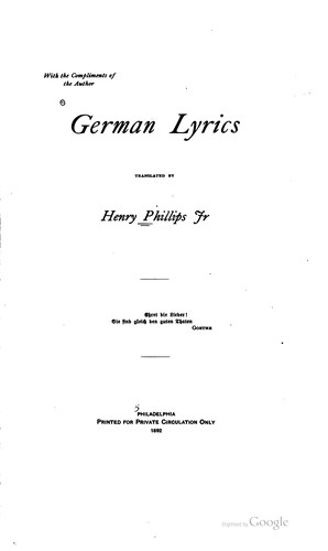Cover for German Lyrics