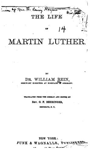 Cover for The life of Martin Luther.