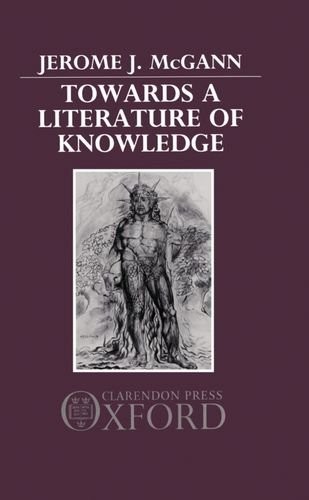 Cover for Towards a literature of knowledge