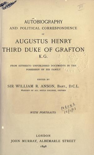 Cover for Autobiography and political correspondence