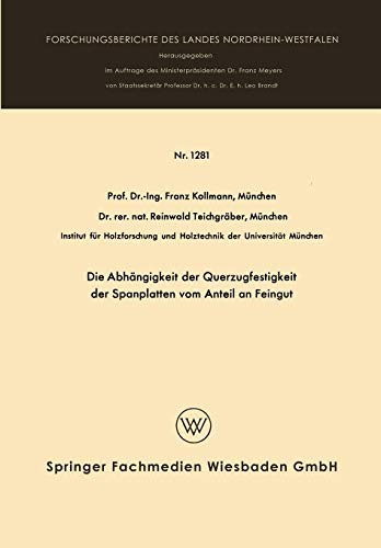 Cover for Die Abhängigkeit der Querzugfestigkeit der Spanplatten vom Anteil an Feingut