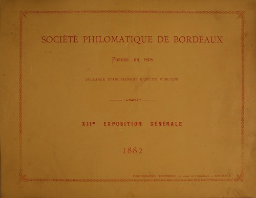 Cover for Societe philomatique de Bordeaux, fondee en 1808, declaree establissement d'utilite publique