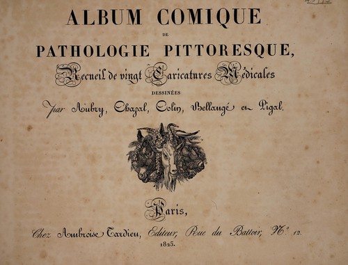 Cover for Album comique de pathologie pittoresque, recueil de vingt caricatures médicales