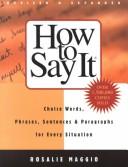 Cover for How to say it
