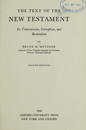 Cover for The text of the New testament