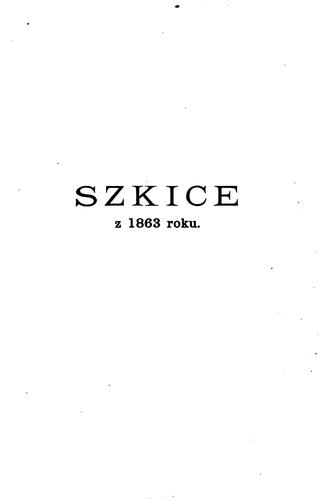 Cover for Szkice z powstania 1863 roku
