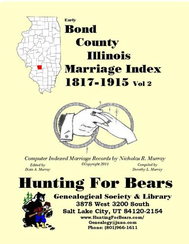 Cover for Bond Co IL Marriages bk v2 1817-1915