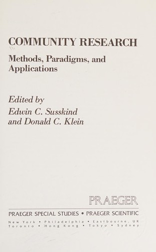 Cover for Community research