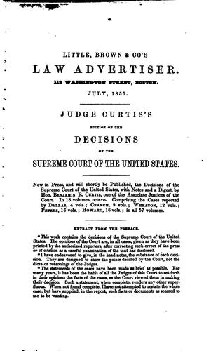 Cover for Reports of Decisions in the Supreme Court of the United States: [1790-1854]