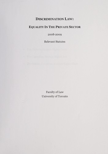 Cover for Discrimination law