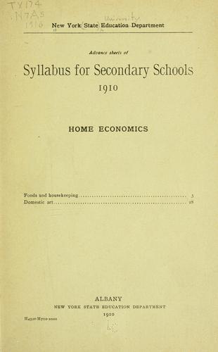 Cover for Syllabus for secondary schools, 1910.