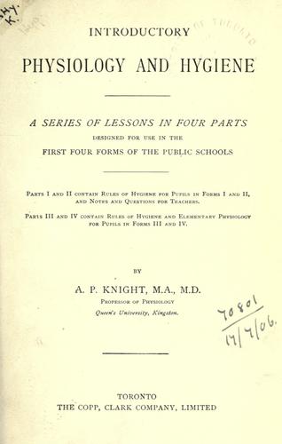 Cover for Introductory physiology and hygiene