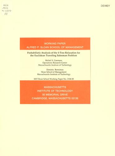 Cover for Probabilistic analysis of the 1-tree relaxation for the Eculidean traveling salesman problem