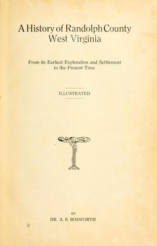 Cover for A history of Randolph County, West Virginia