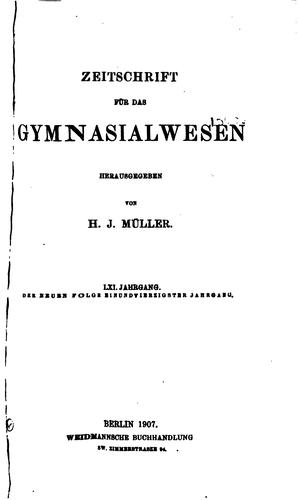 Cover for Sokrates: Zeitschrift für das Gymnasialwesen