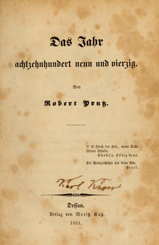 Cover for Das Jahr achtzehnhundert neun und vierzig
