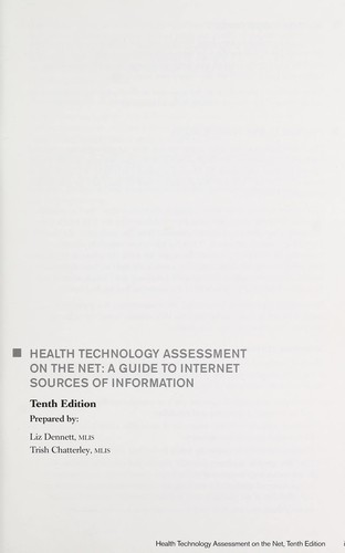 Cover for Health technology assessment on the net
