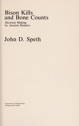 Cover for Bison kills and bone counts