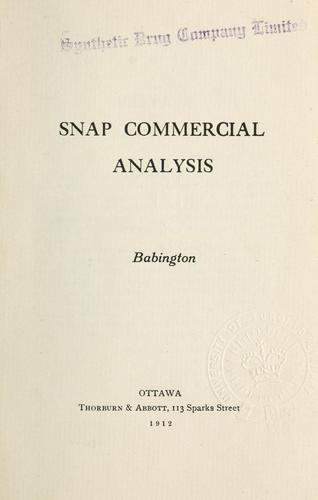 Cover for Snap commercial analysis.