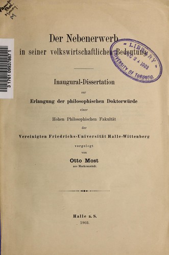 Cover for Der Nebenerwerb in seiner volkswirtschaftlichen Bedeutung