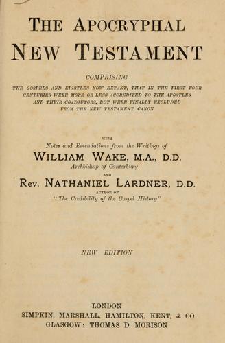 Cover for The Apocryphal books of the New Testament