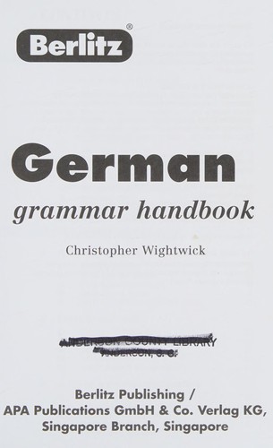 Cover for German grammar handbook