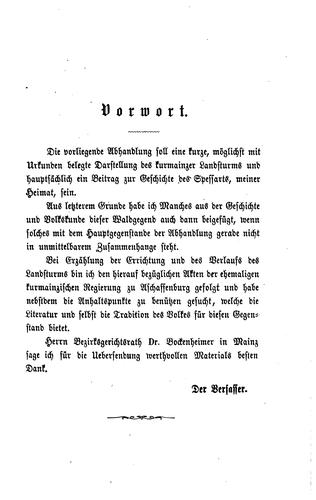 Cover for Der Kurmainzer Landsturm in den Jahren 1799 und 1800