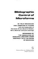 Cover for Bibliographic control of microforms