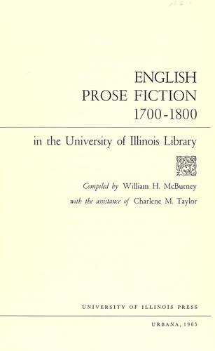 Cover for English prose fiction, 1700-1800, in the University of Illinois Library