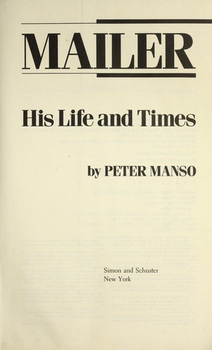 Cover for Mailer, his life and times