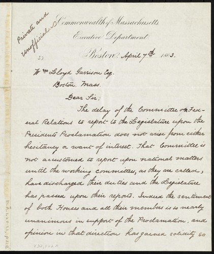 Cover for [Letter to] Wm Lloyd Garrison Esq., Dear Sir
