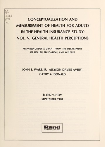 Cover for Physical health in terms of functioning
