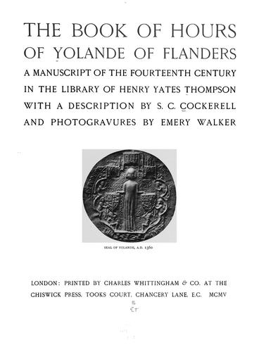 Cover for The book of hours of Yolande of Flanders