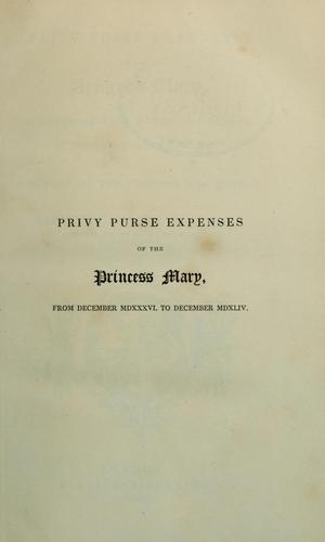 Cover for Privy purse expenses of the Princess Mary, daughter of King Henry the Eighth, afterwards Queen Mary