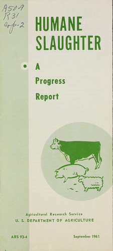 Cover for Humane slaughter