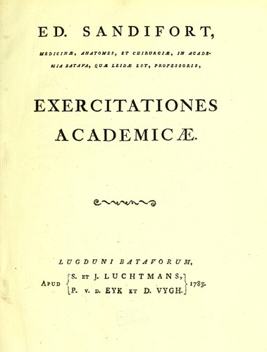 Cover for Exercitationes academicae