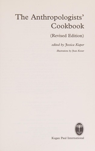 Cover for Anthropologist's Cookbook