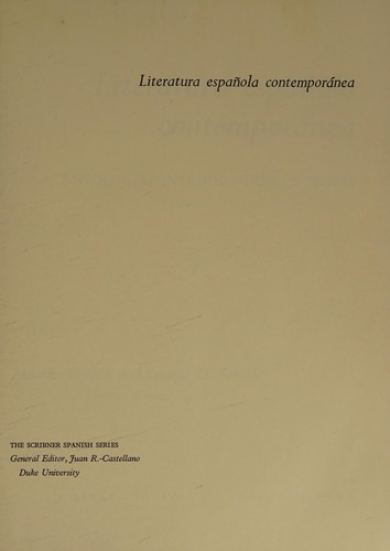Cover for Literatura española contemporánea