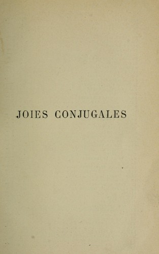 Cover for Joies conjugales