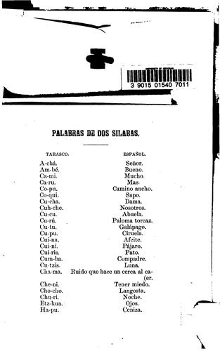 Cover for Silabario del idioma tarasco o de michoacan