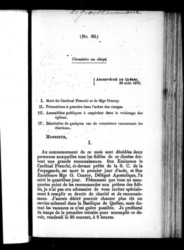 Cover for Circulaire au clergé