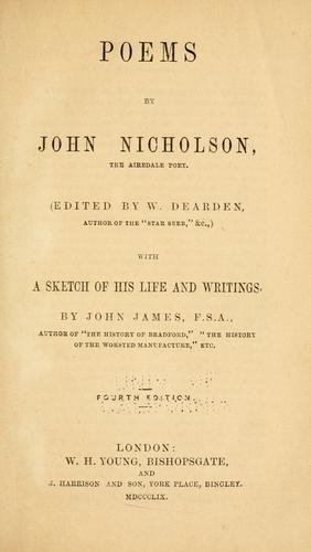 Cover for Poems by John Nicholson
