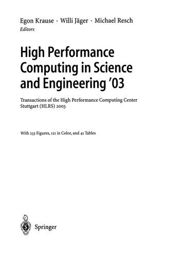 Cover for High Performance Computing in Science and Engineering '03