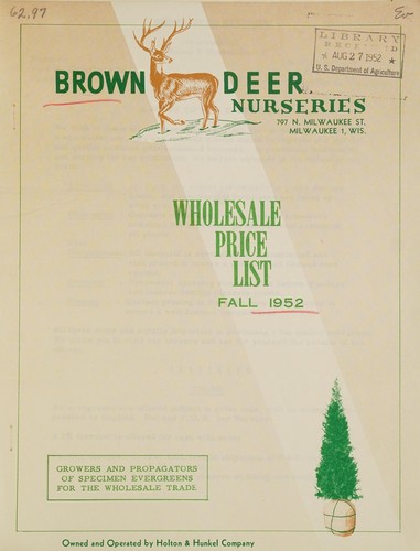 Cover for Wholesale price list