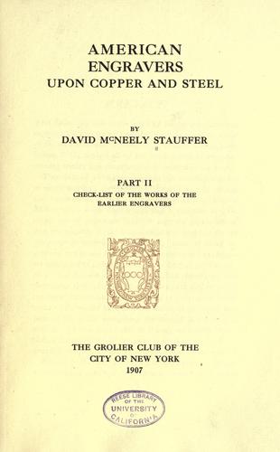 Cover for American engravers upon copper and steel