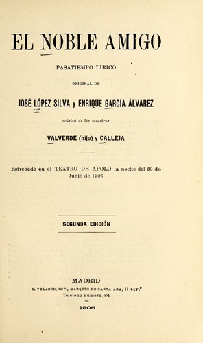 Cover for El noble amigo
