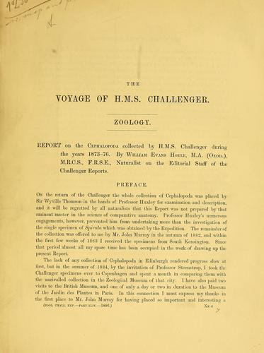 Cover for Report on the Cephalopoda collected by H. M. S. Challenger during the years 1873-76