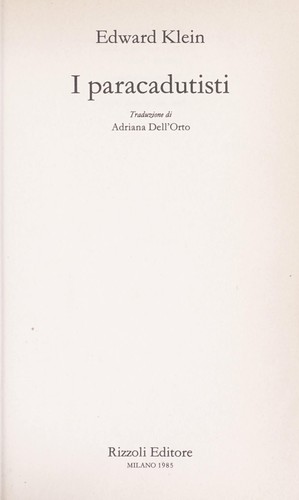 Cover for I paracadutisti